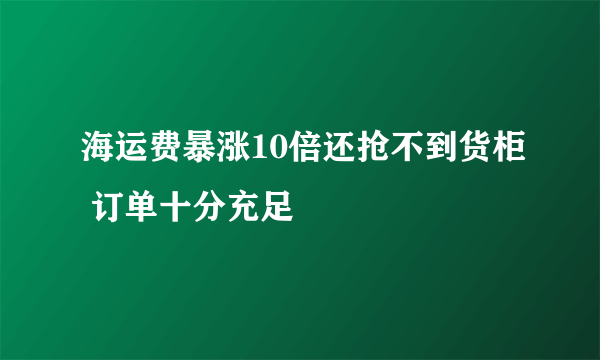 海运费暴涨10倍还抢不到货柜 订单十分充足