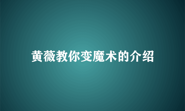 黄薇教你变魔术的介绍