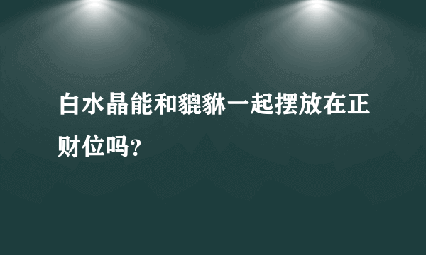 白水晶能和貔貅一起摆放在正财位吗？