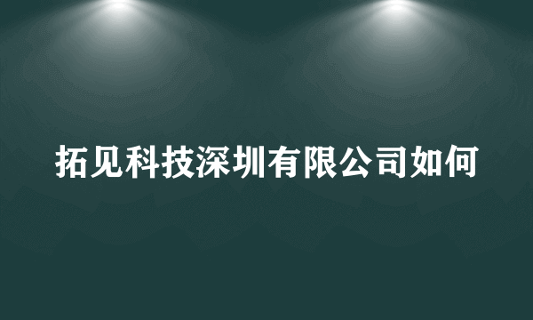 拓见科技深圳有限公司如何