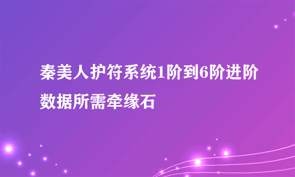 秦美人护符系统1阶到6阶进阶数据所需牵缘石