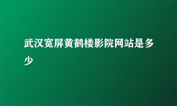 武汉宽屏黄鹤楼影院网站是多少