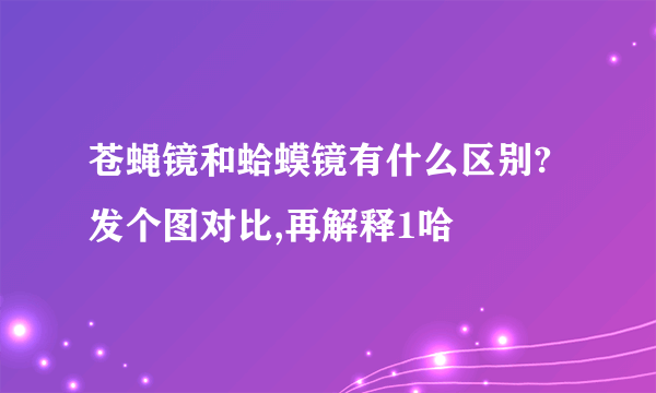 苍蝇镜和蛤蟆镜有什么区别?发个图对比,再解释1哈