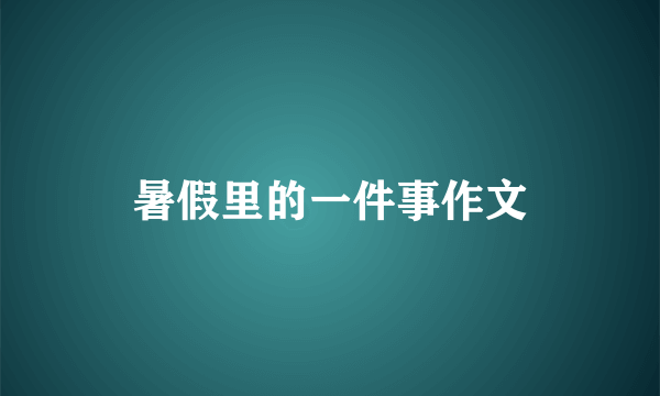 暑假里的一件事作文