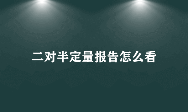 二对半定量报告怎么看