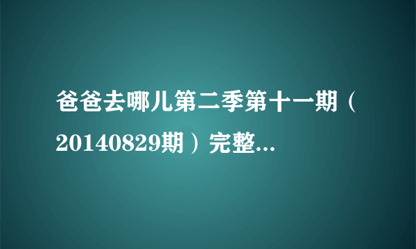 爸爸去哪儿第二季第十一期（20140829期）完整版观看地址哪有?