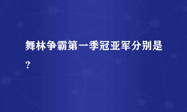 舞林争霸第一季冠亚军分别是？