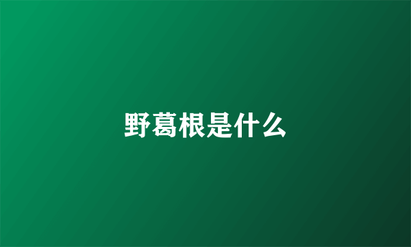 野葛根是什么