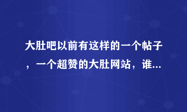 大肚吧以前有这样的一个帖子，一个超赞的大肚网站，谁能告诉我网站的地址，谢谢！