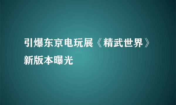 引爆东京电玩展《精武世界》新版本曝光