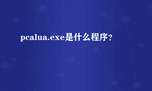 pcalua.exe是什么程序？