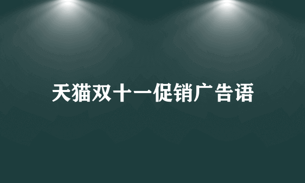 天猫双十一促销广告语