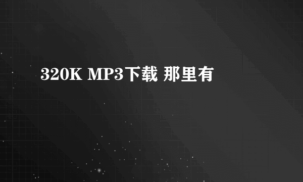 320K MP3下载 那里有