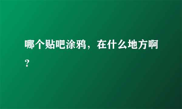 哪个贴吧涂鸦，在什么地方啊？