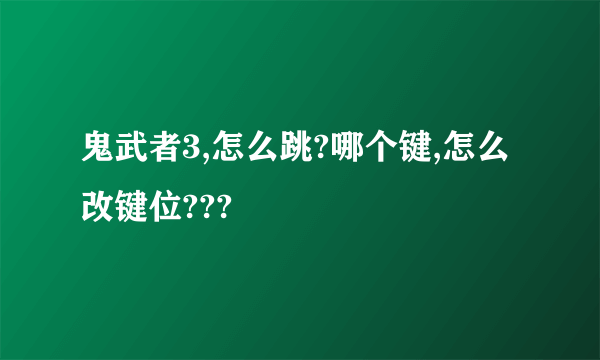 鬼武者3,怎么跳?哪个键,怎么改键位???