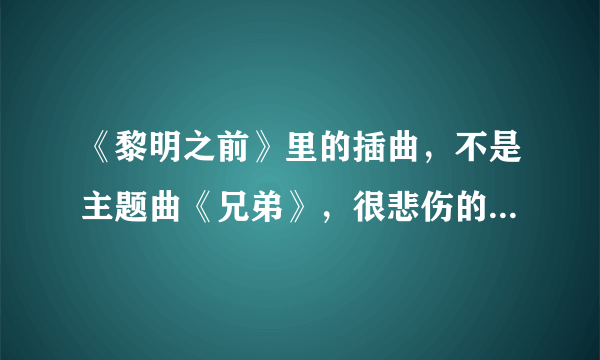 《黎明之前》里的插曲，不是主题曲《兄弟》，很悲伤的，没有歌词的那种。