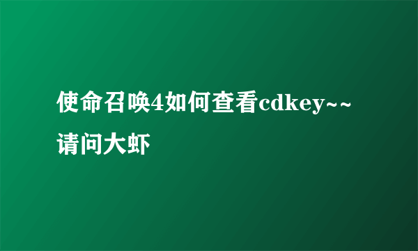 使命召唤4如何查看cdkey~~请问大虾