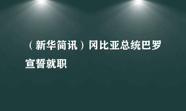 （新华简讯）冈比亚总统巴罗宣誓就职