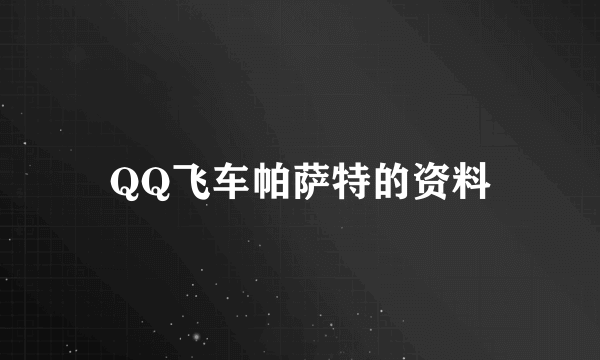 QQ飞车帕萨特的资料