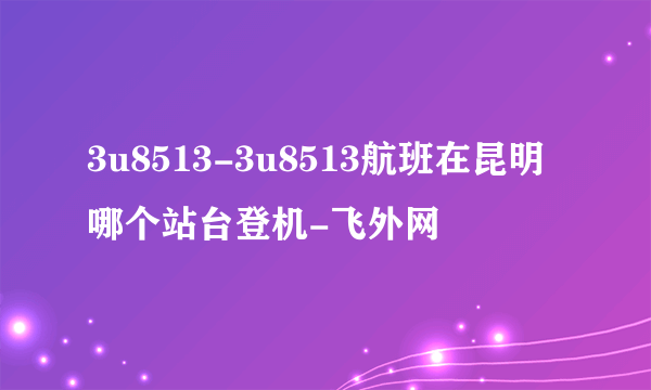 3u8513-3u8513航班在昆明哪个站台登机-飞外网