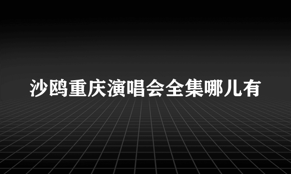 沙鸥重庆演唱会全集哪儿有