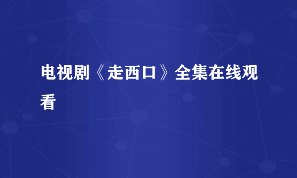 电视剧《走西口》全集在线观看