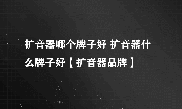 扩音器哪个牌子好 扩音器什么牌子好【扩音器品牌】