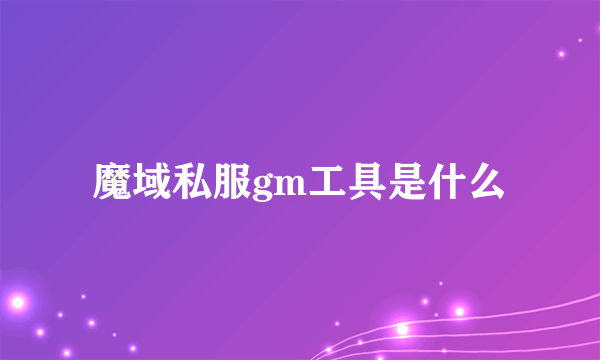 魔域私服gm工具是什么