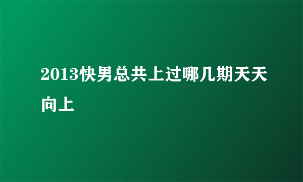 2013快男总共上过哪几期天天向上