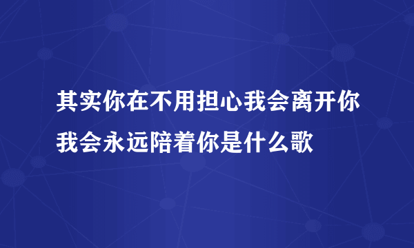 其实你在不用担心我会离开你我会永远陪着你是什么歌