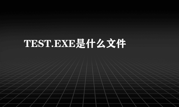 TEST.EXE是什么文件