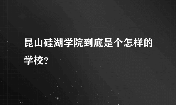 昆山硅湖学院到底是个怎样的学校？