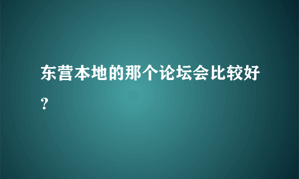 东营本地的那个论坛会比较好？