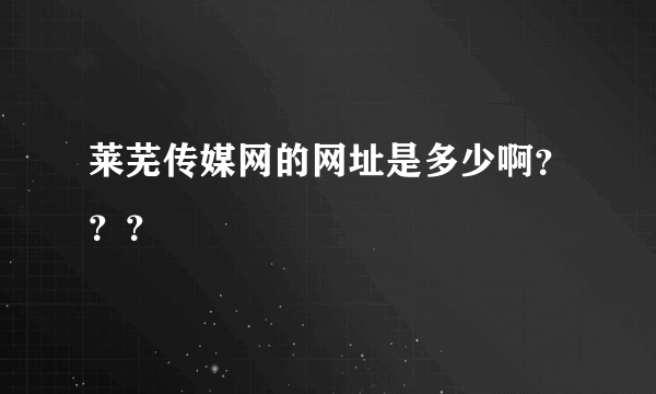 莱芜传媒网的网址是多少啊？？？