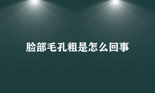 脸部毛孔粗是怎么回事