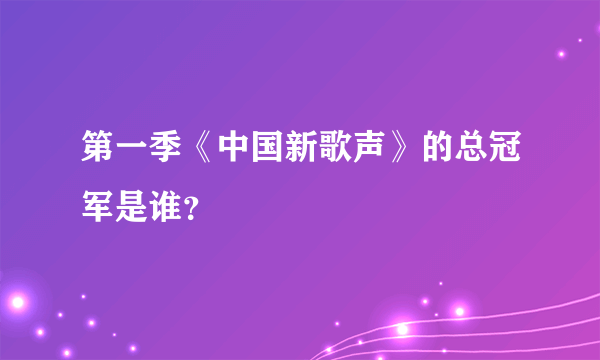 第一季《中国新歌声》的总冠军是谁？