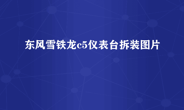 东风雪铁龙c5仪表台拆装图片