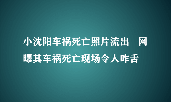 小沈阳车祸死亡照片流出   网曝其车祸死亡现场令人咋舌