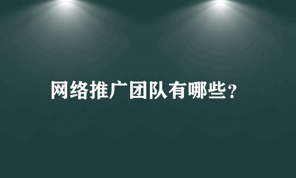 网络推广团队有哪些？