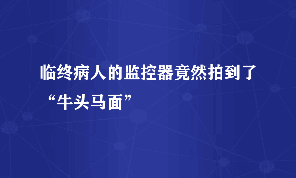 临终病人的监控器竟然拍到了“牛头马面”