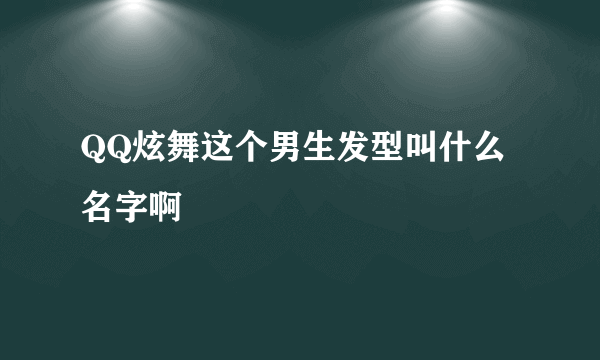 QQ炫舞这个男生发型叫什么名字啊