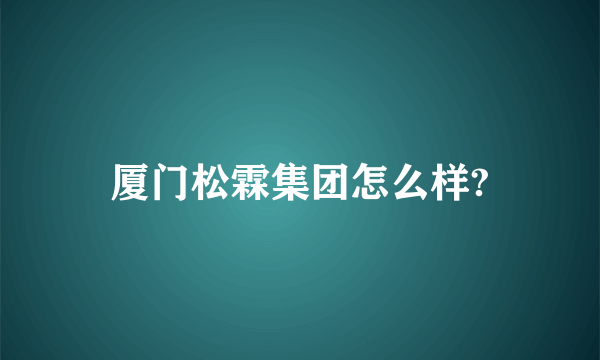 厦门松霖集团怎么样?