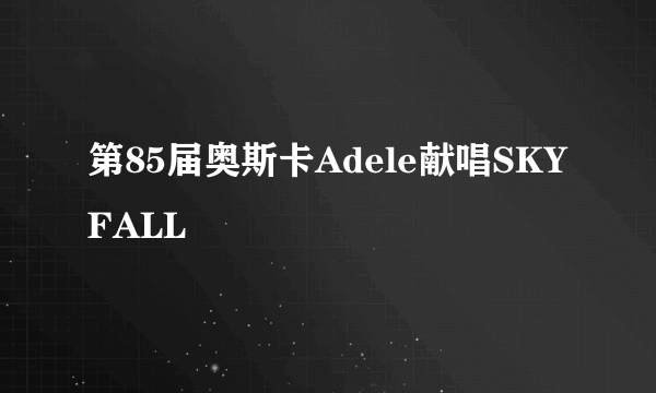 第85届奥斯卡Adele献唱SKYFALL