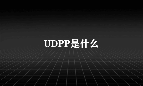 UDPP是什么