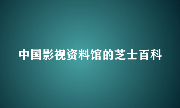 中国影视资料馆的芝士百科