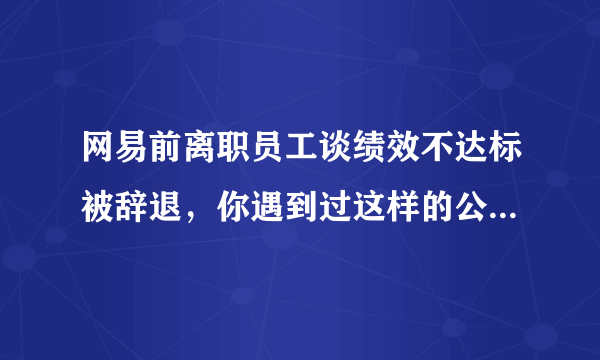 网易前离职员工谈绩效不达标被辞退，你遇到过这样的公司吗，是怎样的？