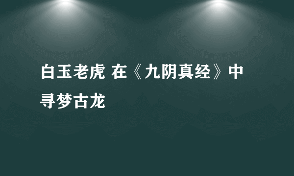 白玉老虎 在《九阴真经》中寻梦古龙