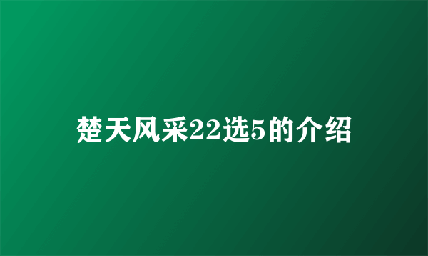 楚天风采22选5的介绍