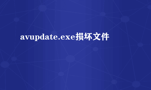 avupdate.exe损坏文件