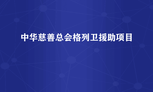 中华慈善总会格列卫援助项目